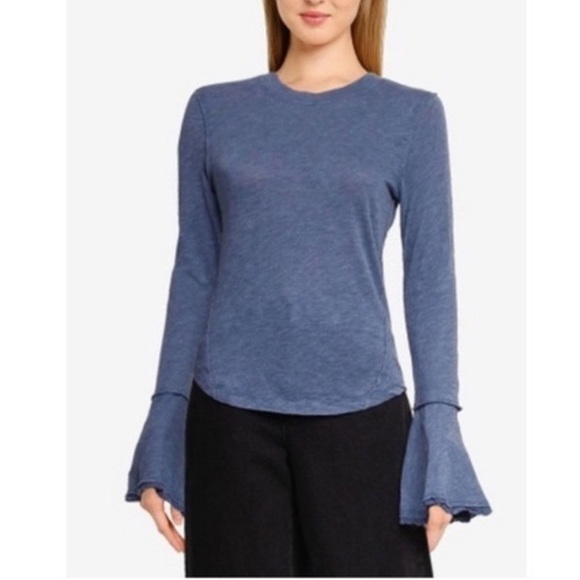 Sold Free People Cecelia Top T Shirt *Bell Sleeves Blue XS - Picture 8 of 16